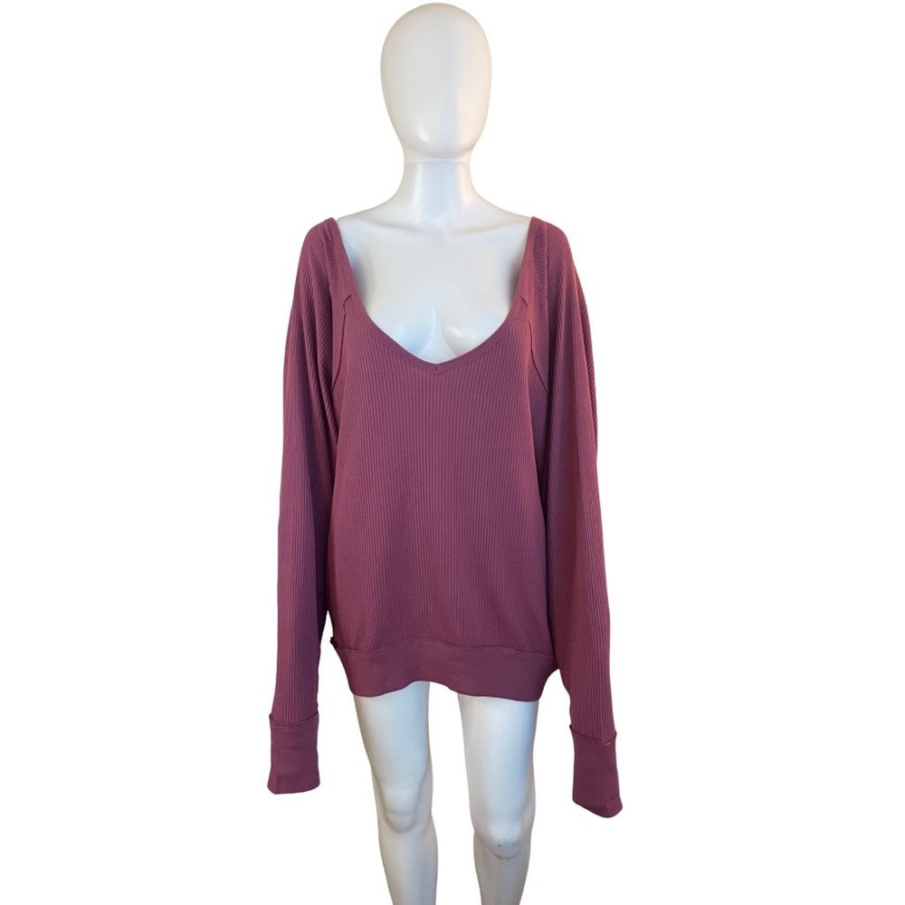 Free People Santa Clara Long Sleeve Thermal Top Large